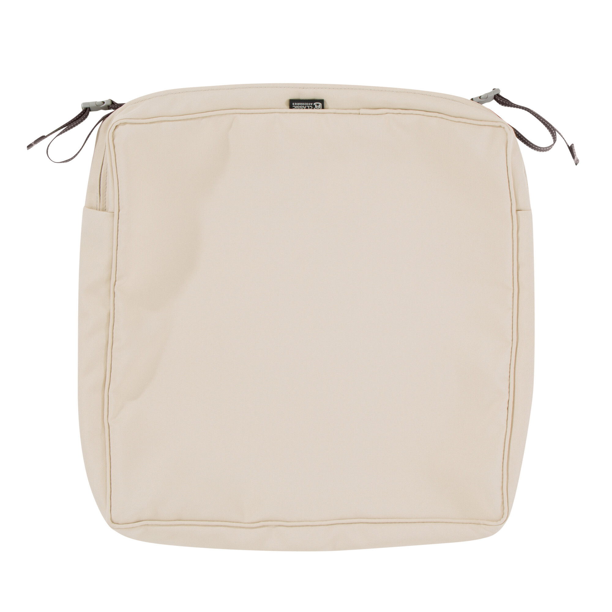 Classic Accessories Montlake FadeSafe Water-Resistant Patio Dining Seat Cushion Cover — 17in. x 17in. x 3in., Antique Beige, Model# 60-009-010301-RT